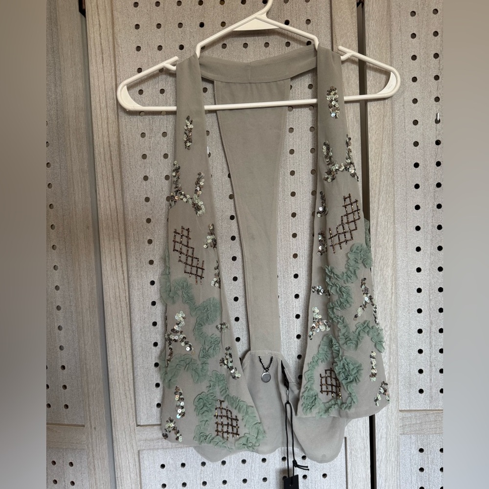 BKE Light Gray Embellished Vest